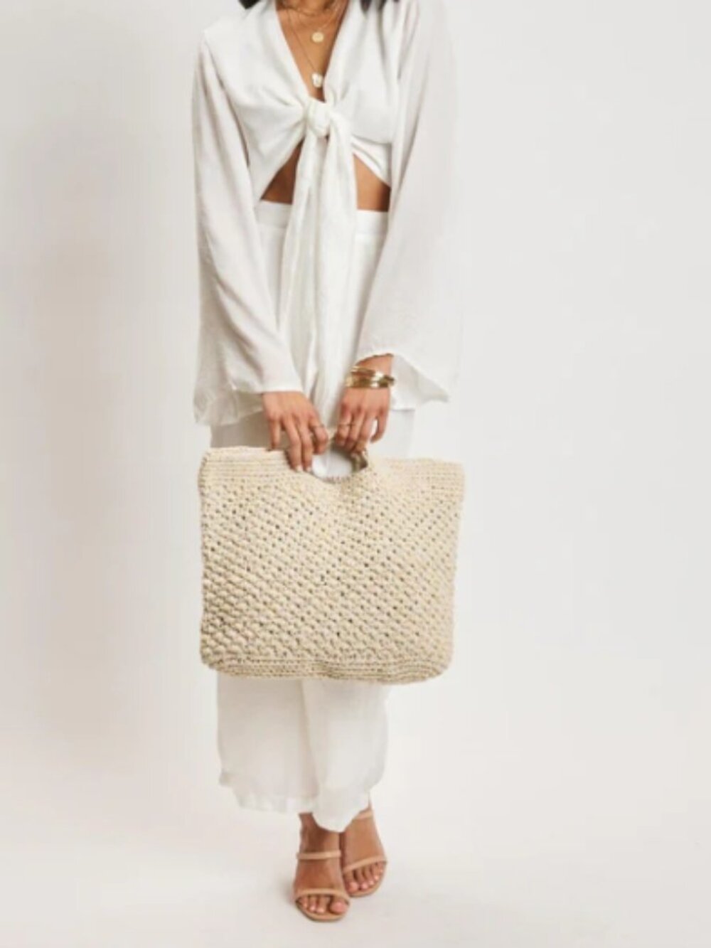 NWT Marisol Woven Tote Bag Large Boho Beach Shoulder Bag Trendy Oversized - Picture 3 of 5
